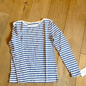 Classic blue and white striped tshirt. Free Assembly.
